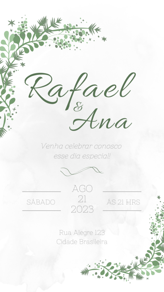 Convite de Casamento Virtual Grátis para WhatsApp Editável (Download)   Convite de casamento virtual, Convite de casamento, Convites de casamento  para baixar